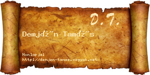 Demjén Tamás névjegykártya