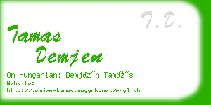 tamas demjen business card